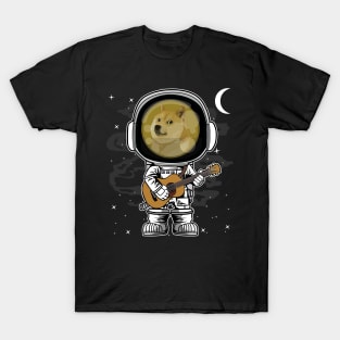 Astronaut Guitar Dogecoin DOGE Coin To The Moon Crypto Token Cryptocurrency Blockchain Wallet Birthday Gift For Men Women Kids T-Shirt